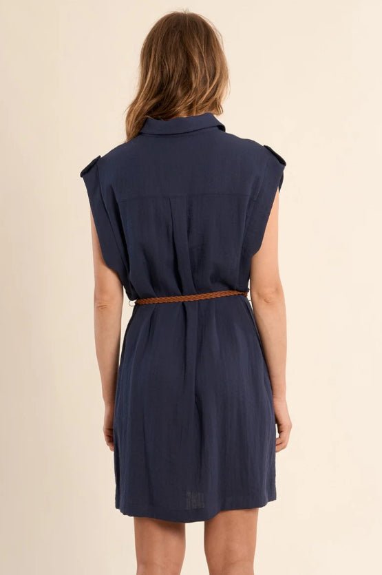 Molly Bracken Navy Woven Dress - Fleur - De - Lis Boutique