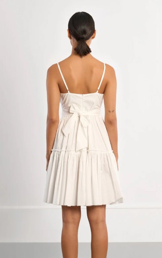 Molly Bracken White Woven Mini Tie Back Dress - Fleur - De - Lis Boutique