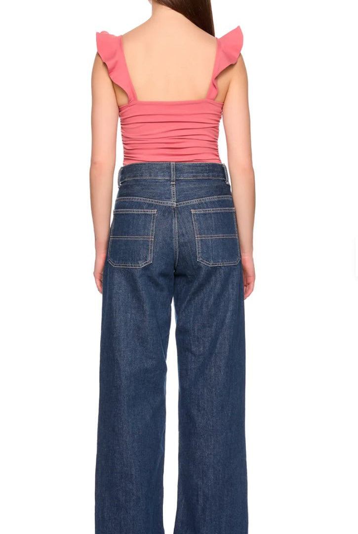 Susana Monaco Flutter Sleeve Top Rosa - Fleur - De - Lis Boutique