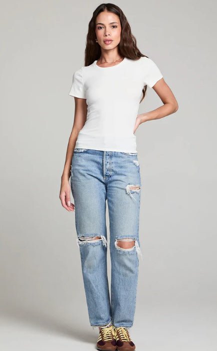 Saltwater Luxe Crew Neck Slim Tee Salt - Fleur - De - Lis Boutique