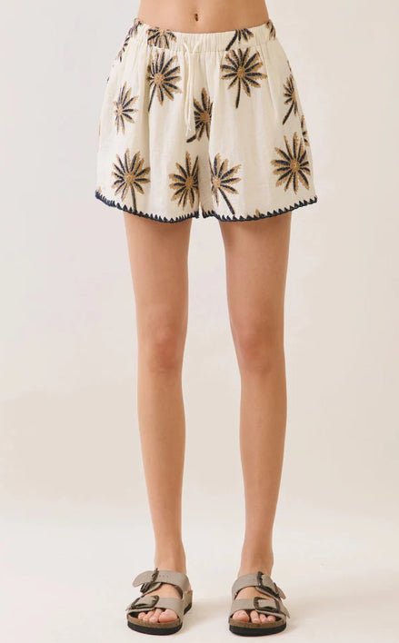TCEC Embroidered Palm Shorts - Fleur-De-Lis Boutique