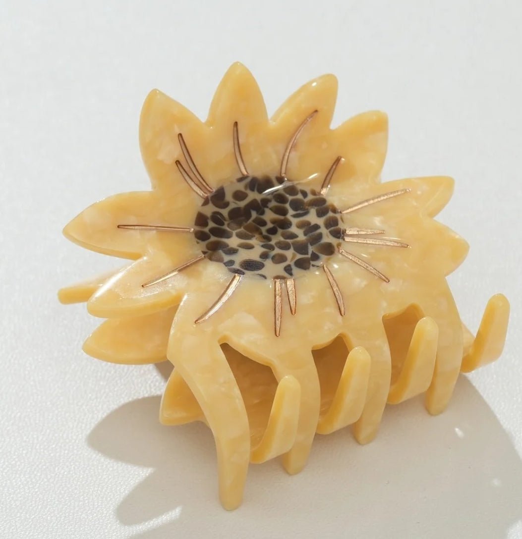 adorro Sunflower Claw Clip - Fleur-De-Lis Boutique