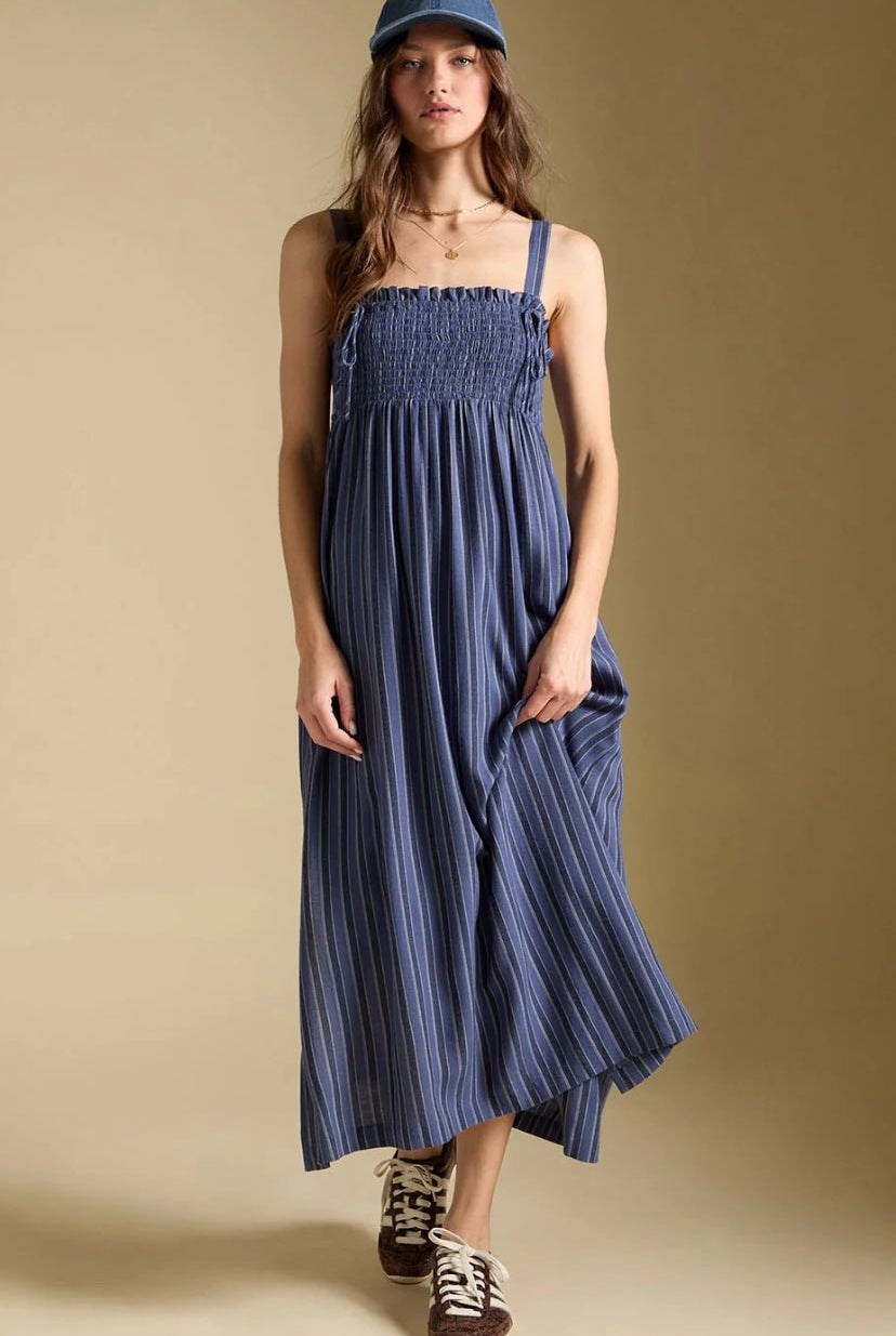 Saltwater Luxe Tank Midi Dress Indigo - Fleur-De-Lis Boutique