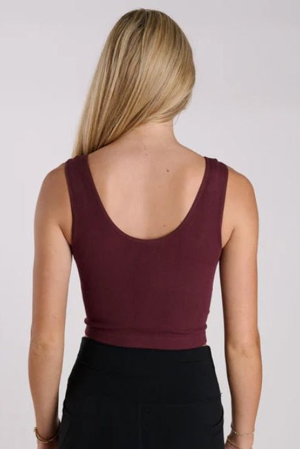 Double Layer Jac Tank Cabernet Red - Fleur-De-Lis Boutique