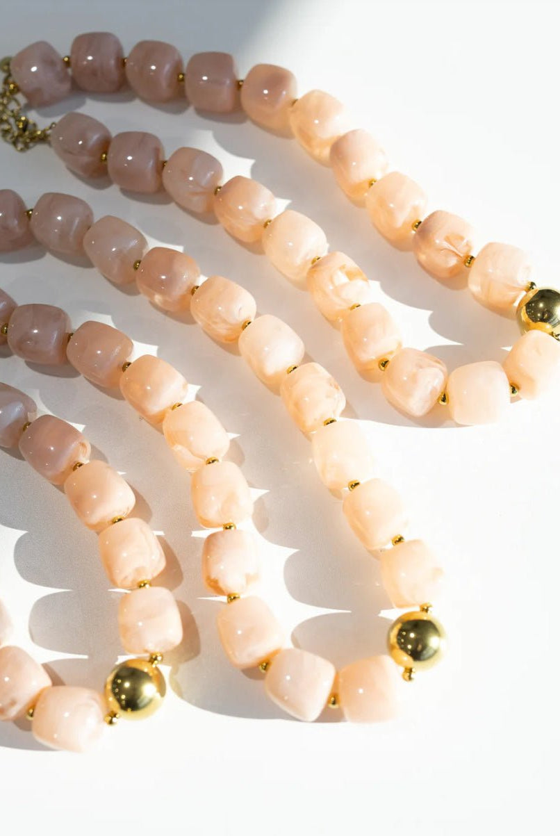 BELJOY Noemi Chunky Beaded Necklace Light Pink - Fleur-De-Lis Boutique