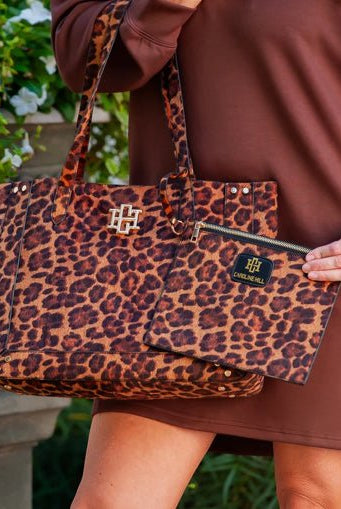 Caroline Hill Sophie Studded Tote Spotted Saddle - Fleur-De-Lis Boutique