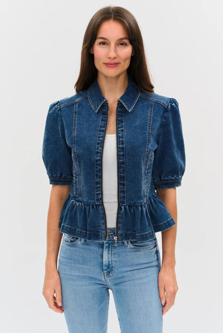 Six Fifty The Delaney Denim Peplum Jacket - Fleur-De-Lis Boutique