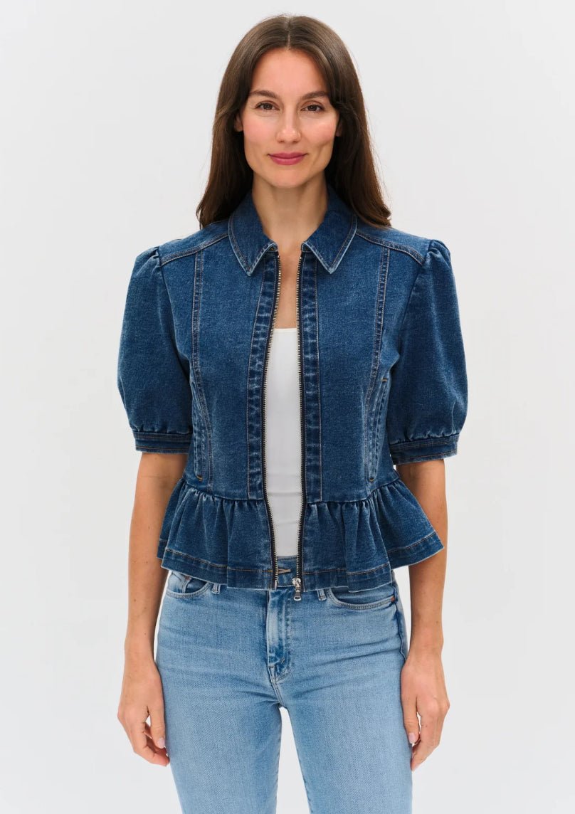 Six Fifty The Delaney Denim Peplum Jacket - Fleur-De-Lis Boutique