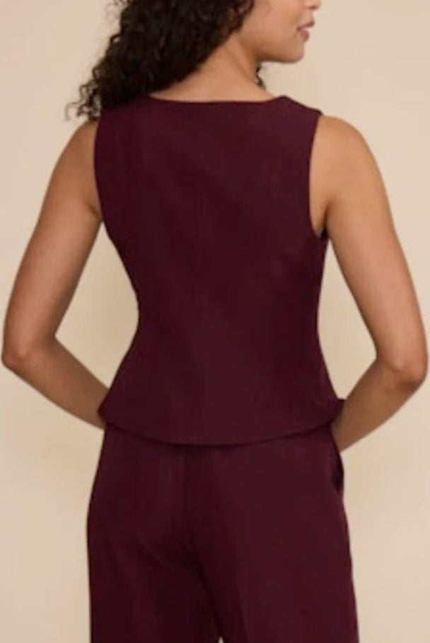 Lucy Paris Leanne Peplum Top Wine - Fleur-De-Lis Boutique