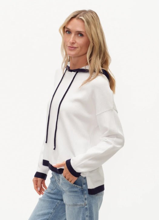 Six Fifty Colorblock Hoodie White/Navy - Fleur - De - Lis Boutique