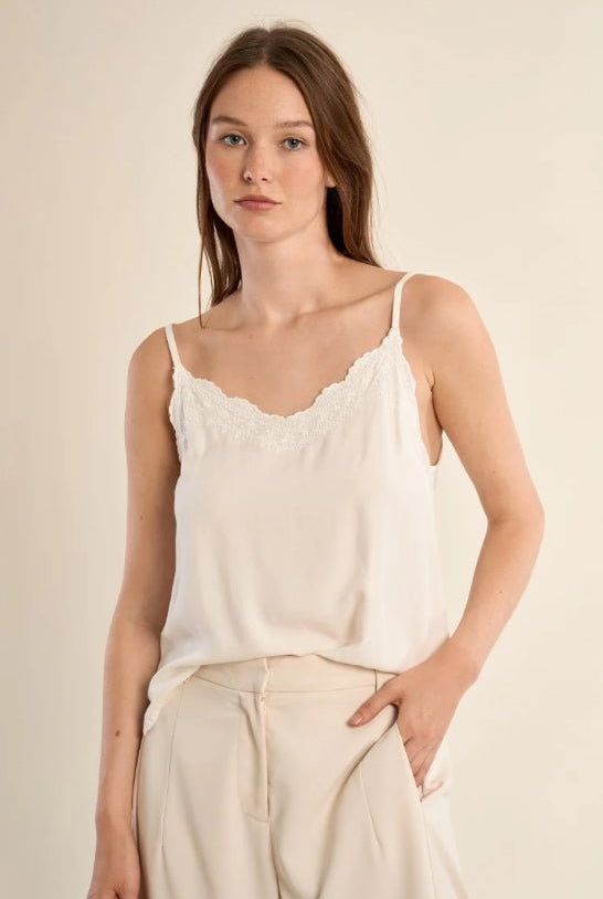 Molly Bracken white lace camisole