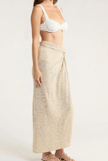 Elan Beige Wrap Skirt - Fleur - De - Lis Boutique