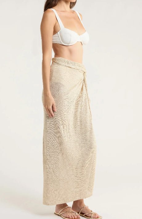 Elan Beige Wrap Skirt - Fleur - De - Lis Boutique
