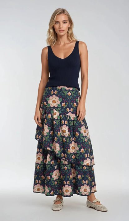 Sincerely Ours Celeste Maxi Skirt Wild Rose Reverie - Fleur-De-Lis Boutique