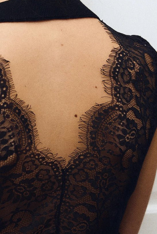 Molly Bracken Black Lace Halter Top - Fleur-De-Lis Boutique