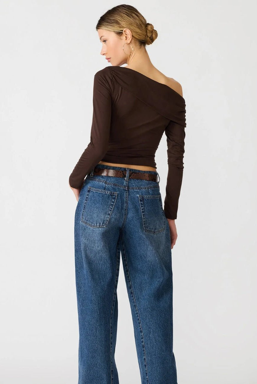 Steve Madden Ryder Knit Top Walnut - Fleur-De-Lis Boutique