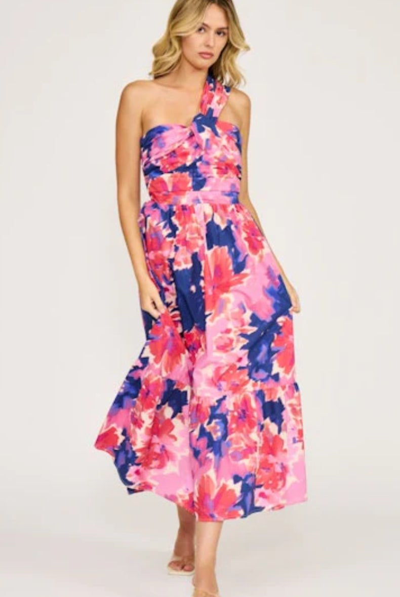 Lucy Paris Haven One Shoulder Dress - Fleur - De - Lis Boutique