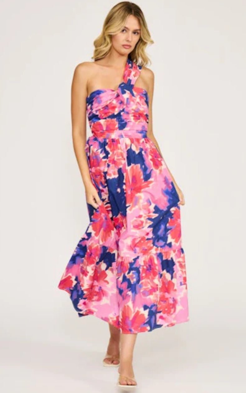 Lucy Paris Haven One Shoulder Dress - Fleur - De - Lis Boutique