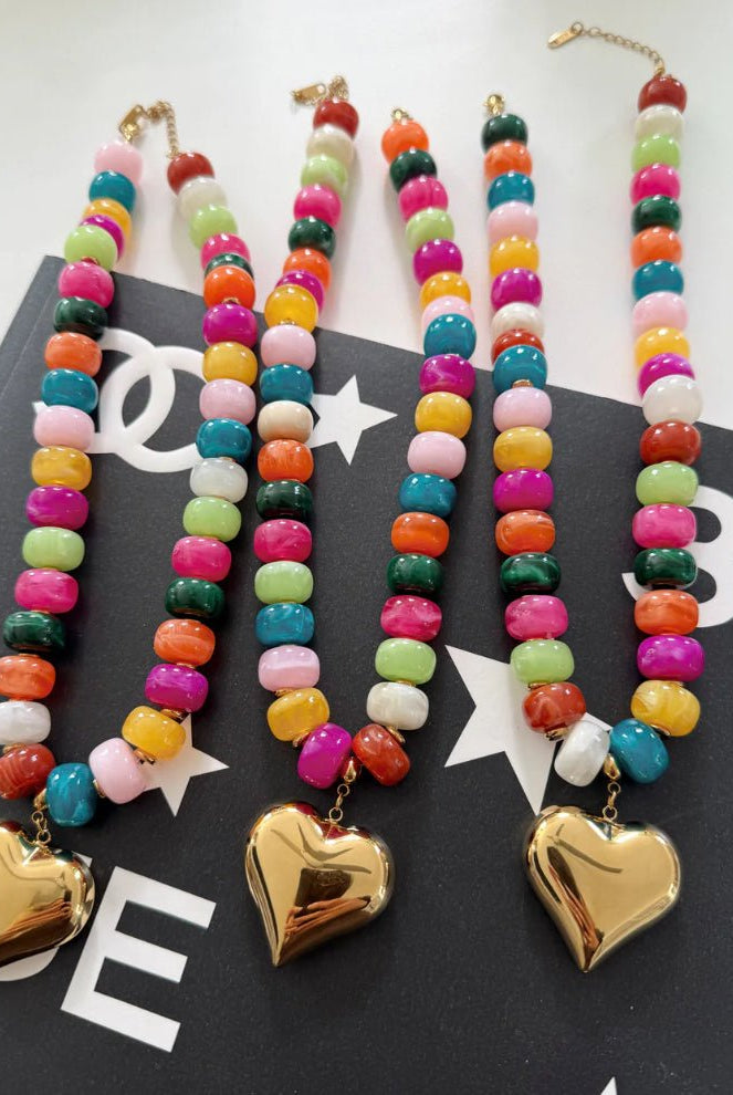 Chansutt Pearls Colorful Heart Necklace - Fleur-De-Lis Boutique