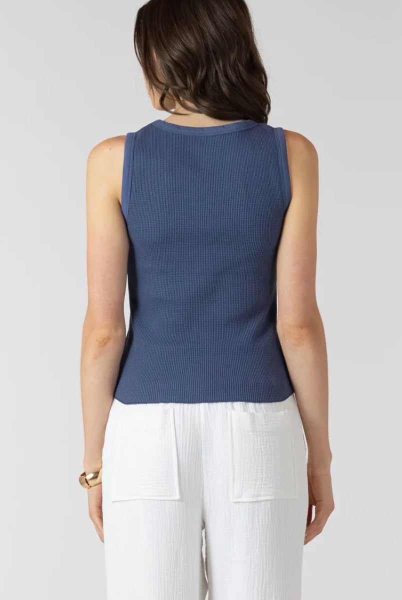 Dex Waffle Knit Tank Blue - Fleur - De - Lis Boutique