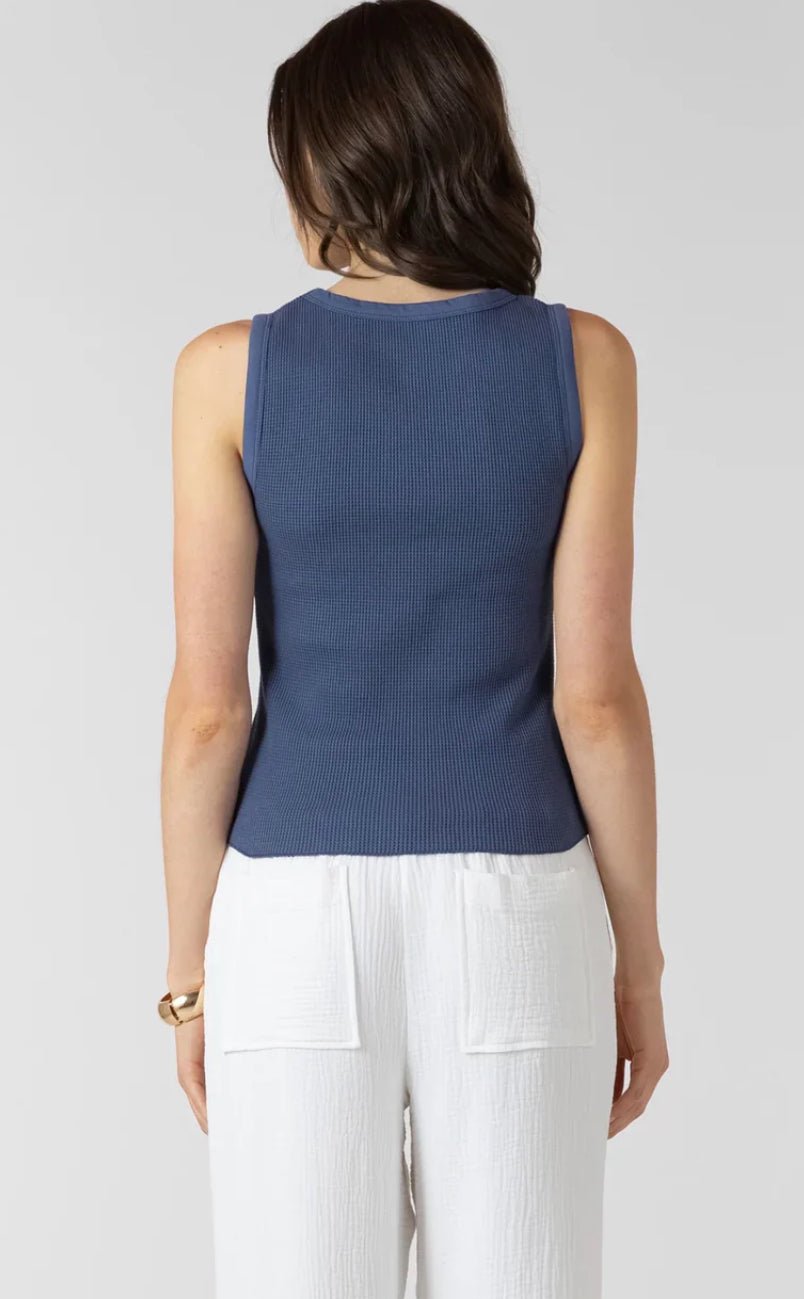 Dex Waffle Knit Tank Blue - Fleur - De - Lis Boutique