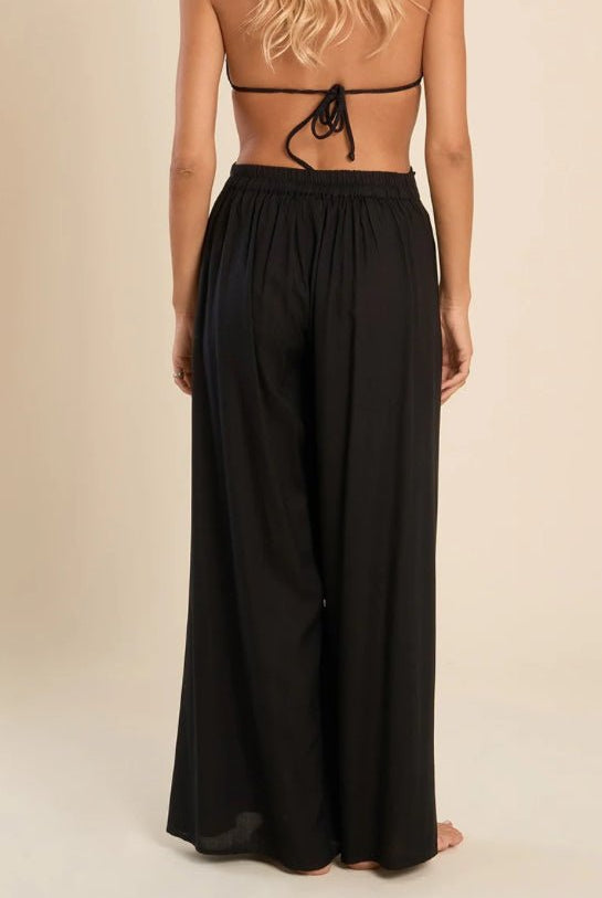 Molly Bracken Wide Waistband Tie Pants - Fleur - De - Lis Boutique