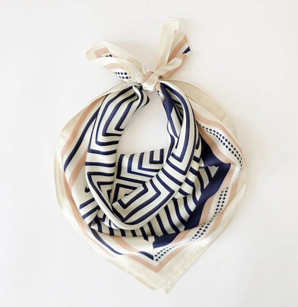 Alice Square Scarf Geometric Lines - Fleur-De-Lis Boutique