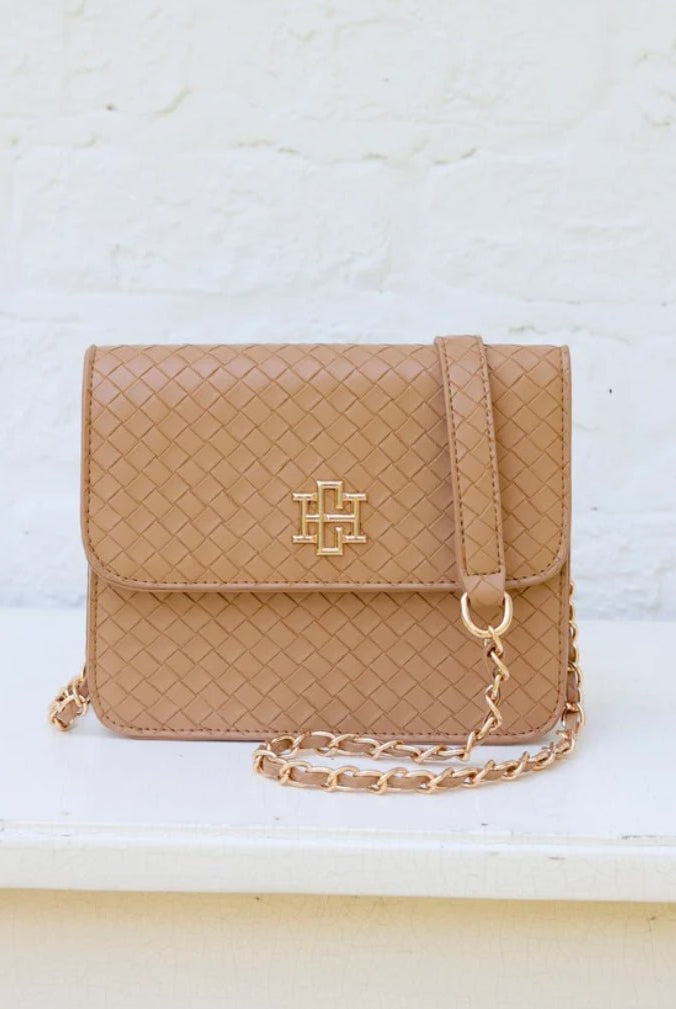 Caroline Hill Evelyn Crossbody Woven Tan - Fleur-De-Lis Boutique