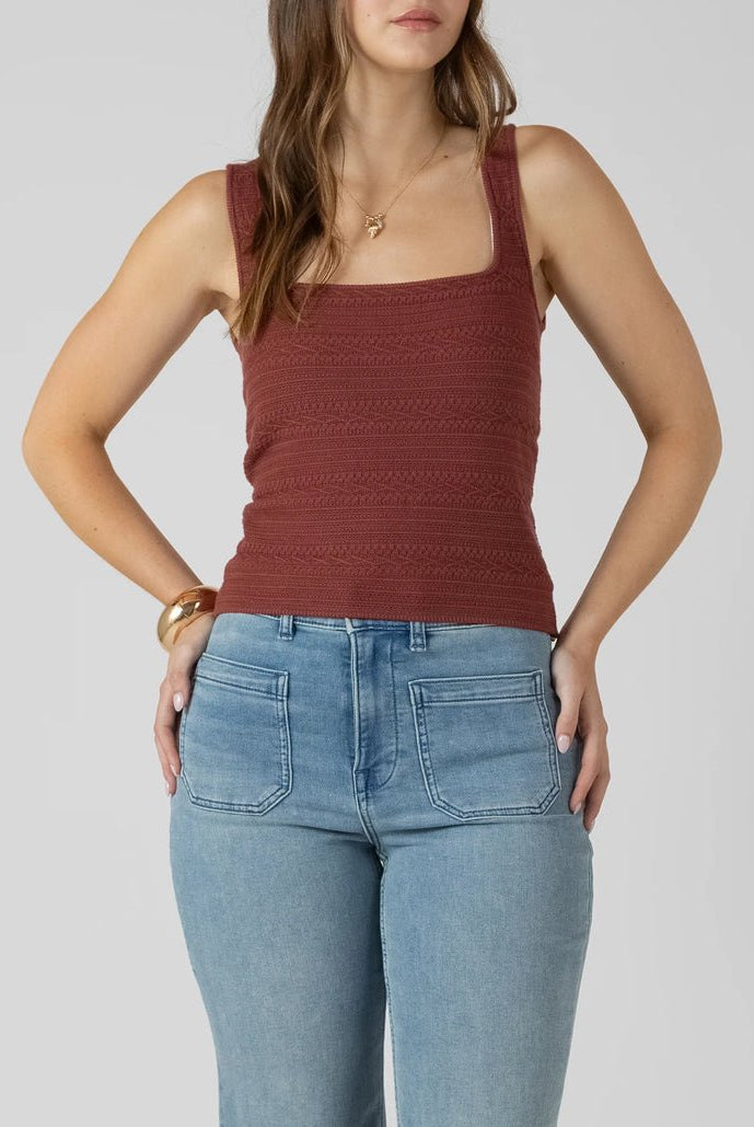 Dex Square Neck Textured Tank - Fleur-De-Lis Boutique