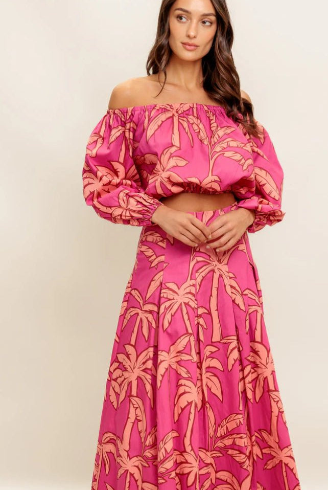 Paradise Match Woven Top And Skirt Set - Fleur - De - Lis Boutique