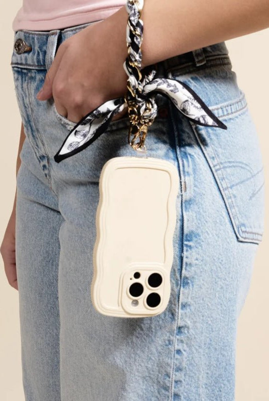 Call Me Later Phone Scarf Monochrome Muse - Fleur-De-Lis Boutique