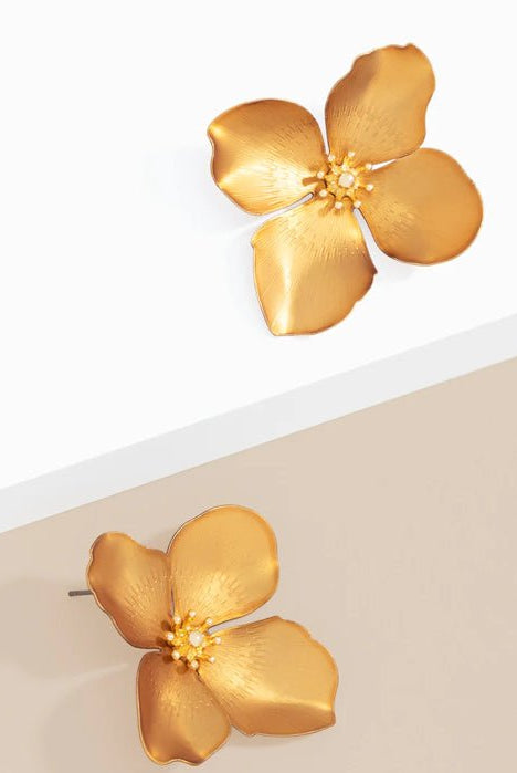 Zenzii Garden Party Metal Flower Earrings - Fleur - De - Lis Boutique