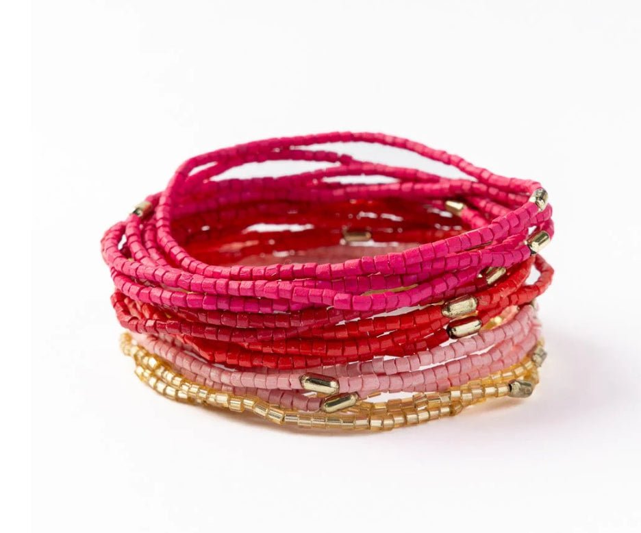 Ink + Alloy Chelsea 18 Strand Luxe Bracelet Set Pink - Fleur - De - Lis Boutique