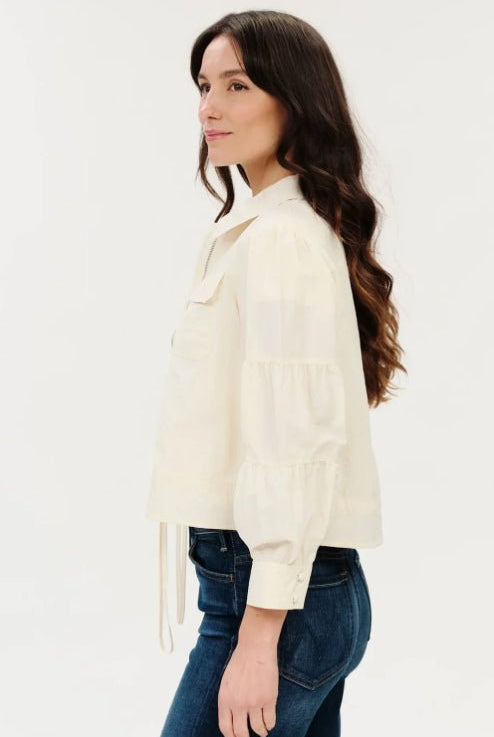 Six Fifty Madeline Cinched Waist Jacket White - Fleur-De-Lis Boutique