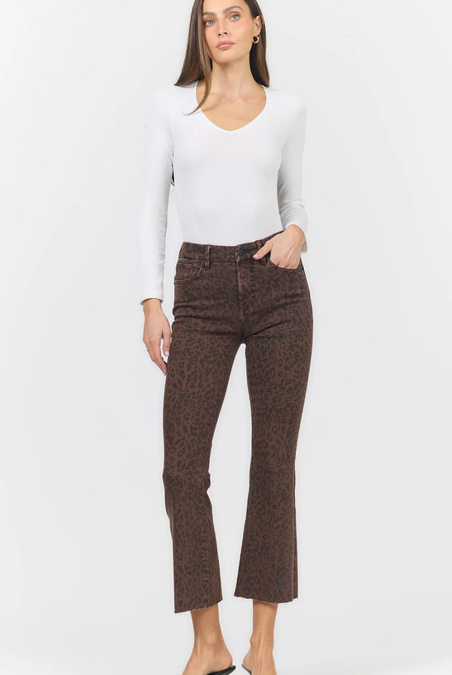 Dear John Jeanne Brown Leopard Denim - Fleur-De-Lis Boutique