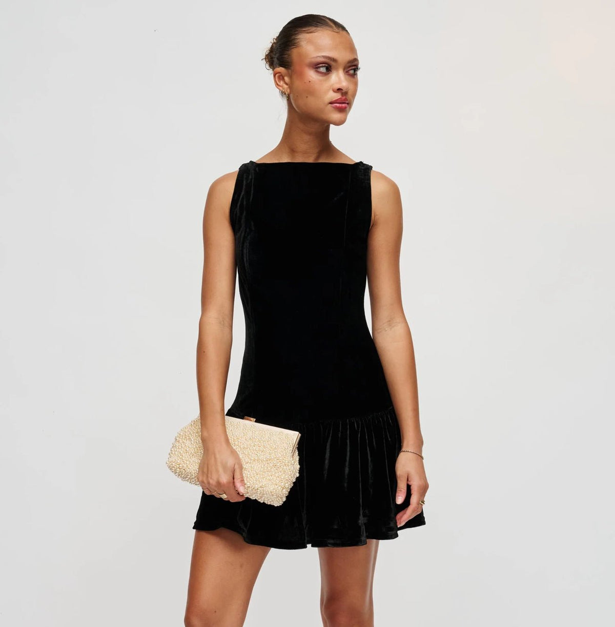 Samira Champagne Evening Bag - Fleur-De-Lis Boutique