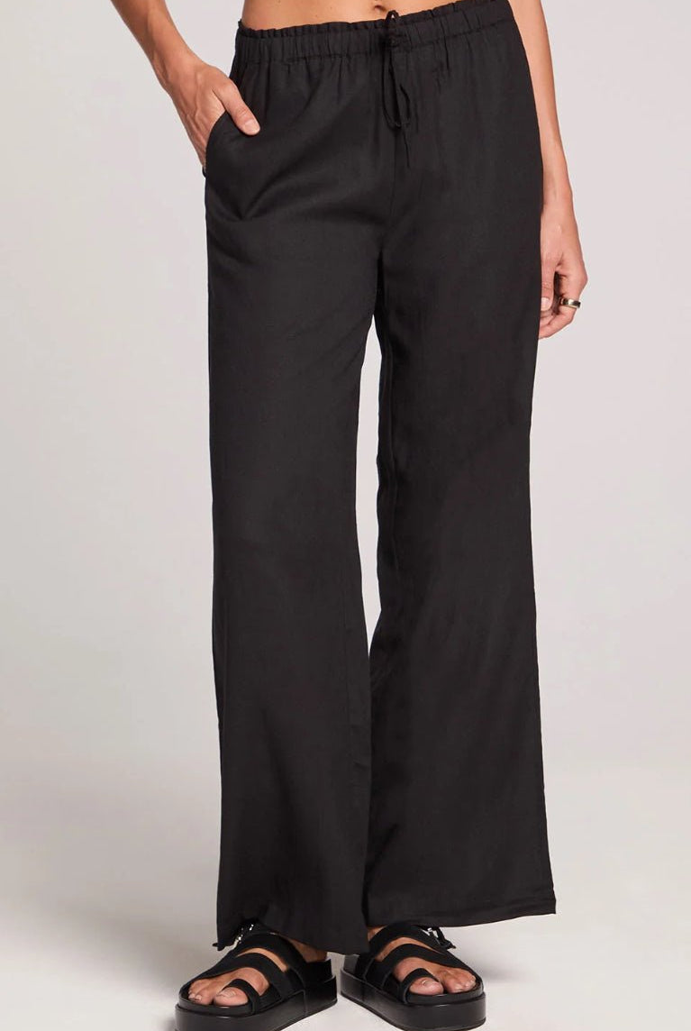 Saltwater Luxe Pull On Pant Black - Fleur-De-Lis Boutique