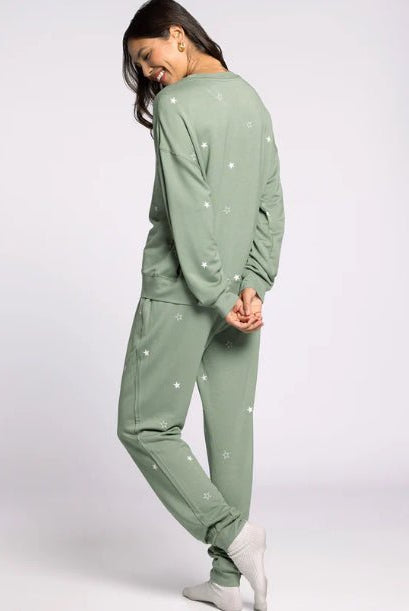 Belle Pajama Set Sage Stars - Fleur - De - Lis Boutique