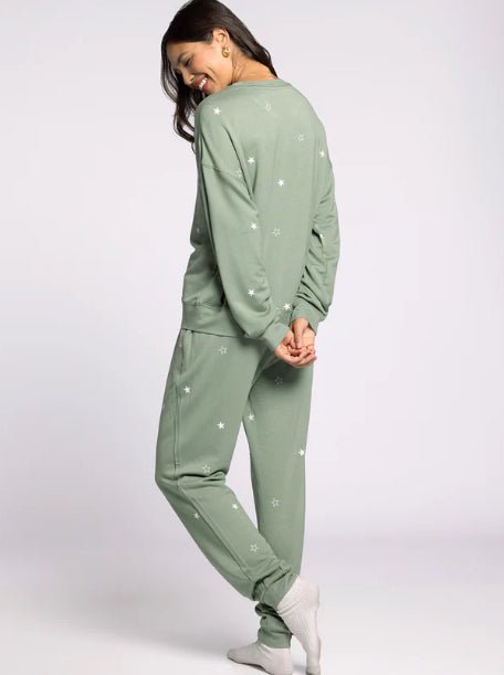 Belle Pajama Set Sage Stars - Fleur - De - Lis Boutique