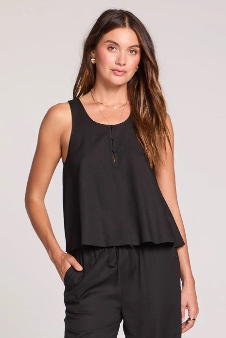 Saltwater Luxe A-Line Tank Black - Fleur-De-Lis Boutique