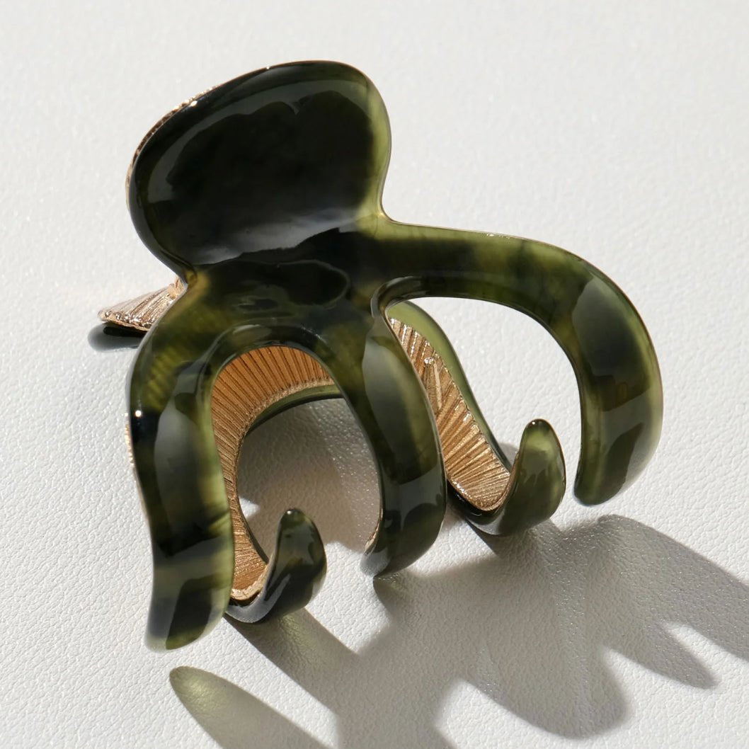 addoro Jade Octopus Metal Claw Clip Small - Fleur-De-Lis Boutique
