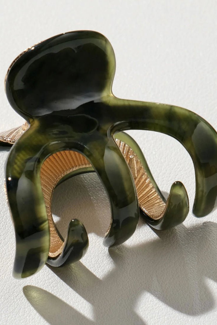 addoro Jade Octopus Metal Claw Clip Small - Fleur-De-Lis Boutique
