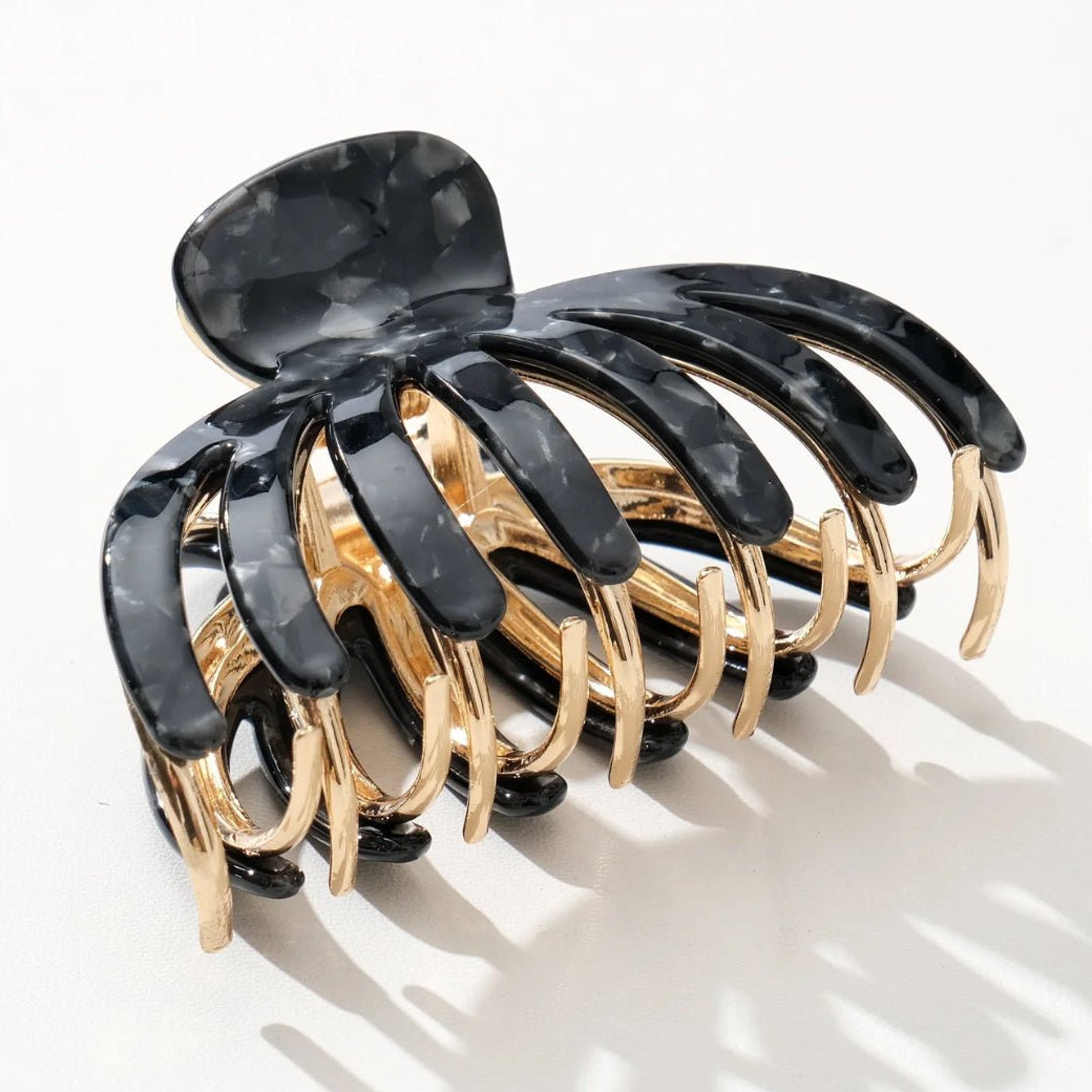 addoro Hailey Vintage Gold Metal Octopus Claw Clip - Fleur-De-Lis Boutique