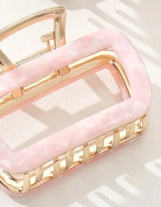adorro Harlow Rectangle Metal Claw Clip Medium - Fleur-De-Lis Boutique