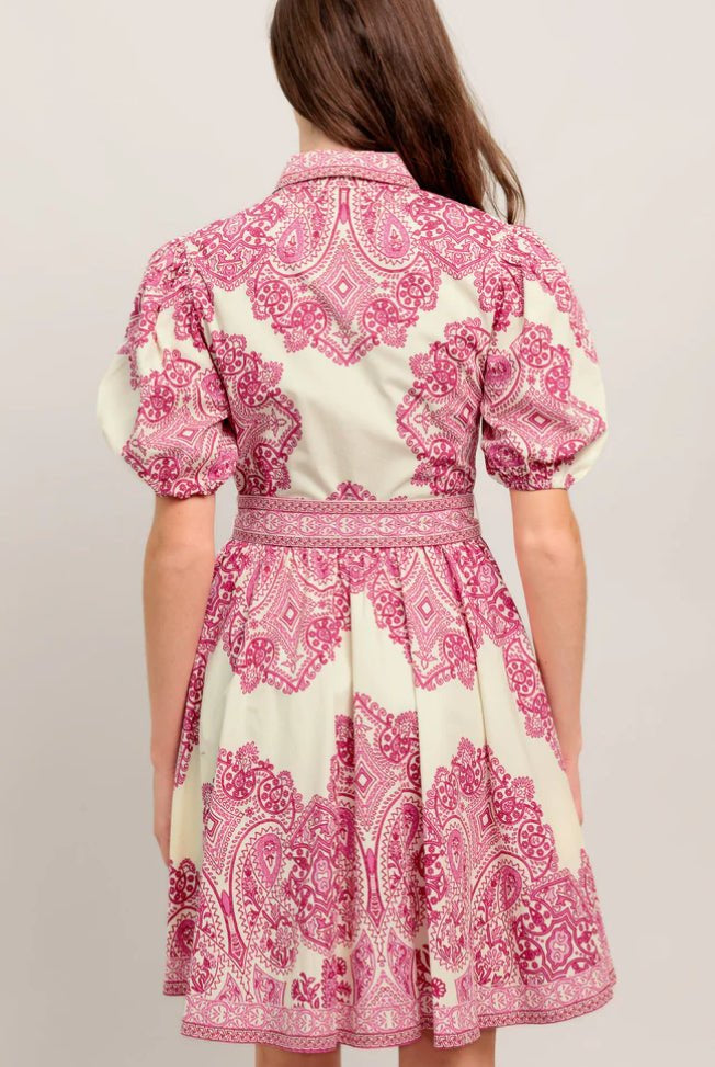 Tea At Noon Belted Mini Dress - Fleur - De - Lis Boutique
