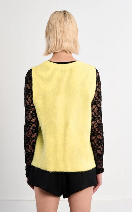 Jenny Sleeveless Yellow Sweater - Fleur - De - Lis Boutique