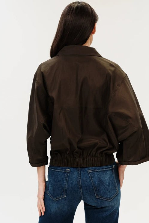 Six Fifty Celine Elastic Hem Jacket Army - Fleur-De-Lis Boutique