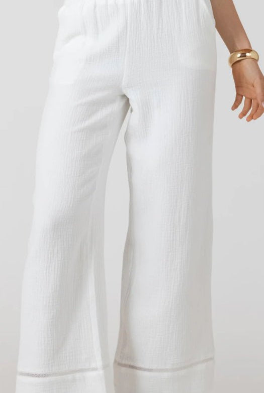 Dex Lace Trim Wide Leg Pant - Fleur - De - Lis Boutique