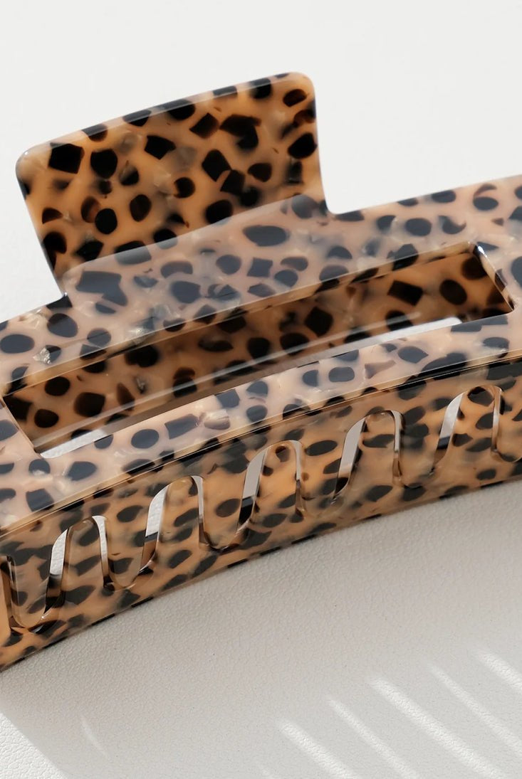 adorro Luna Large Rectangle Claw Clip Wild Leopard - Fleur-De-Lis Boutique