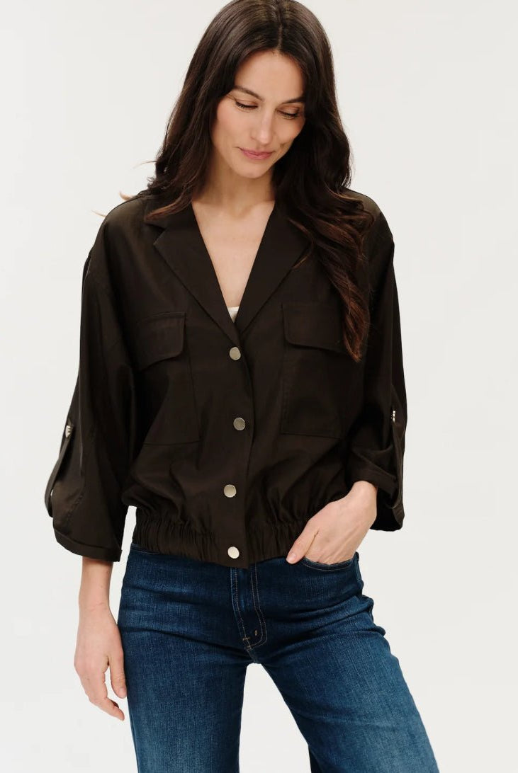 Six Fifty Celine Elastic Hem Jacket Army - Fleur-De-Lis Boutique